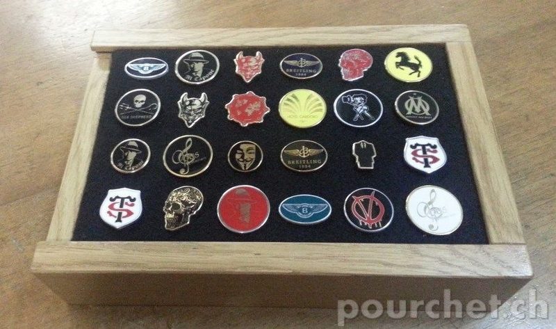 Boutons de vestes gravés et laqués – réalisation Pourchet Sàrl, usinage CNC de précision